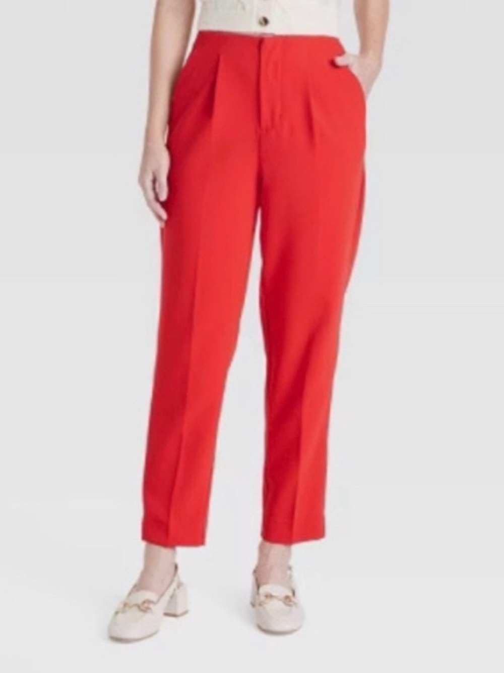 A New Day Red Tapered Leg High Rise Pants - Size 4